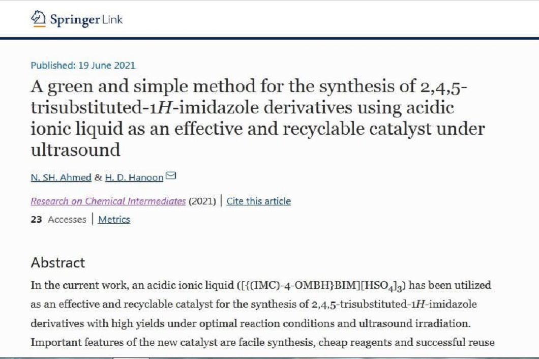 Read more about the article Dr. Prof. from the Department of Chemistry is preparing a new catalyst by environmentally friendly method