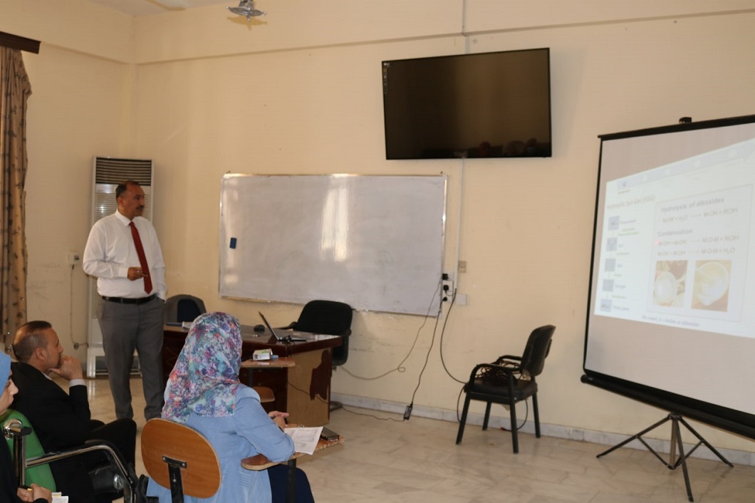 You are currently viewing Kerbala University has organized a seminar regarding the use of aquatic and  non-aquatic Sol-Gel methods