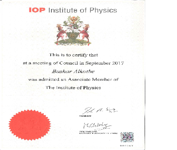 You are currently viewing طالب مبتعث من قسم الفيزياء يحصل على عضوية معهد بريطاني