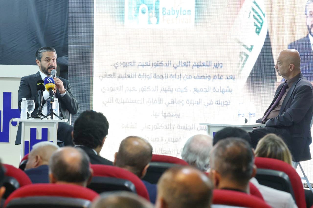 Read more about the article During Babylon International Arts and Cultures Festival, Dr. Al-Aboudi Emphasizes Working to Develop Partnerships, Exchange International Experiences, Enhance Competitiveness of Universities & Improve Quality of Education