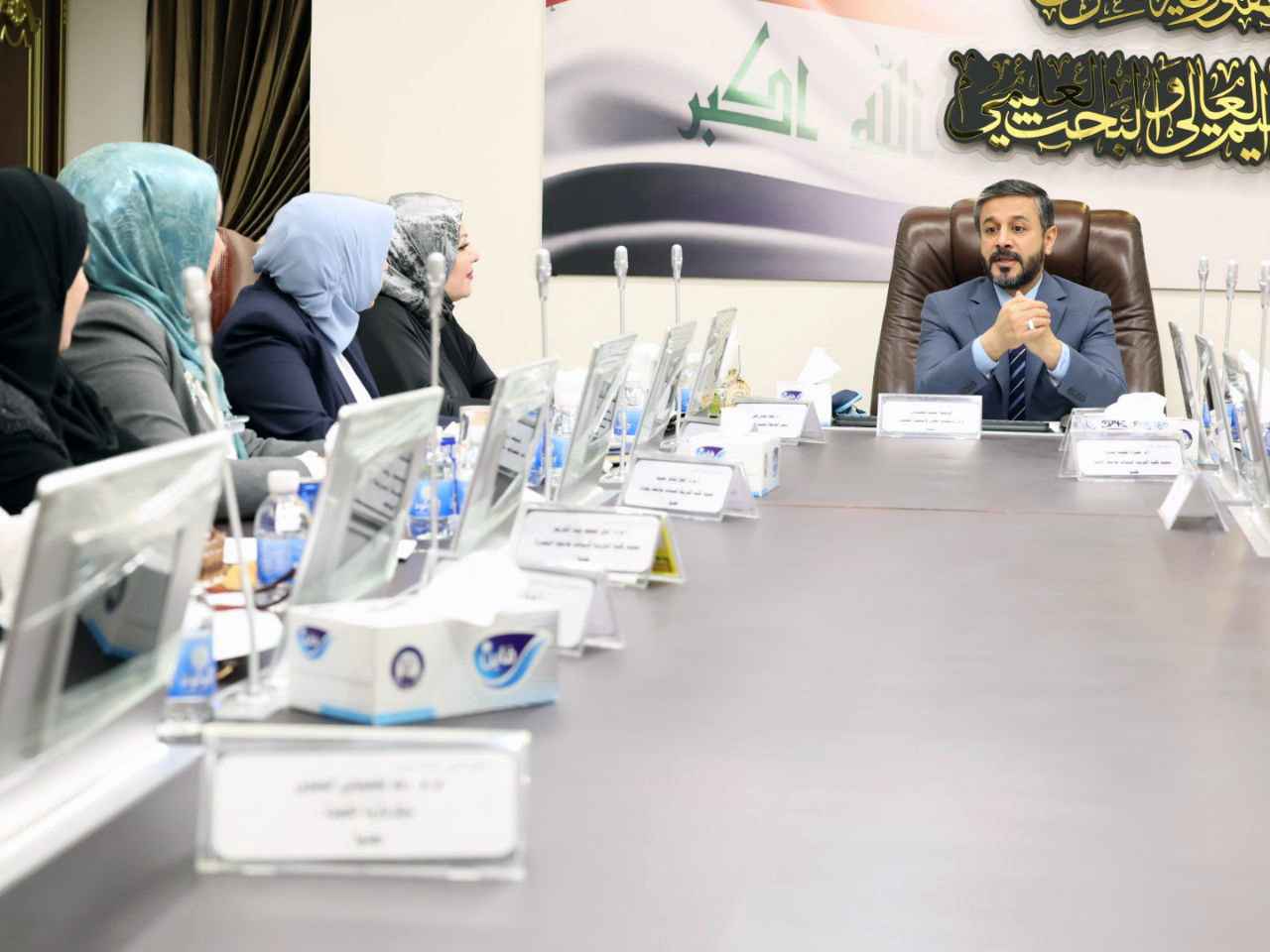 You are currently viewing During Meeting with Higher Committee for Academic Women, Dr. Al-Aboudi Stresses On Importance of Sponsoring Scientific Creativity & Embodying Values of Iraqi Society