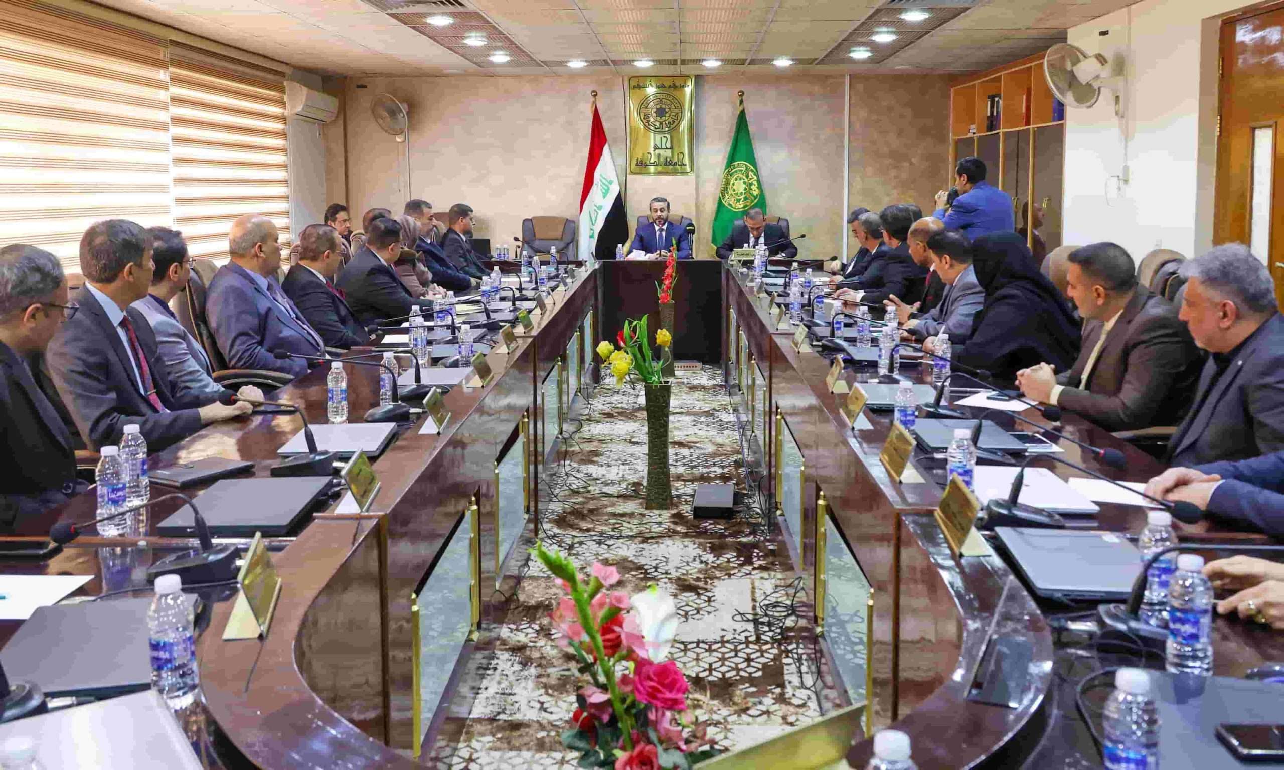 Read more about the article During Meeting With Kufa University’s Council, Dr. Al-Aboudi Announces Imminent Laying of Foundation Stone for Largest Project in Field of Scientific Laboratories