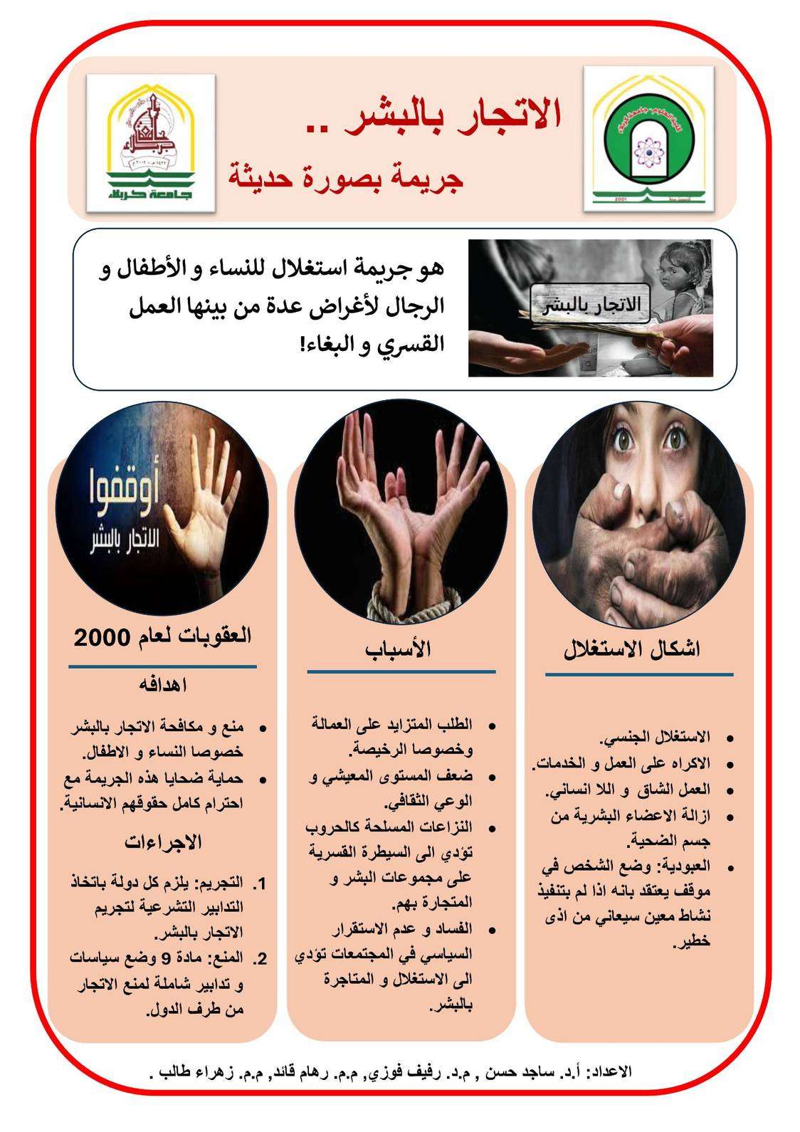 Read more about the article Awareness Campaign at the College of Sciences to Limit the Risks of Human Trafficking