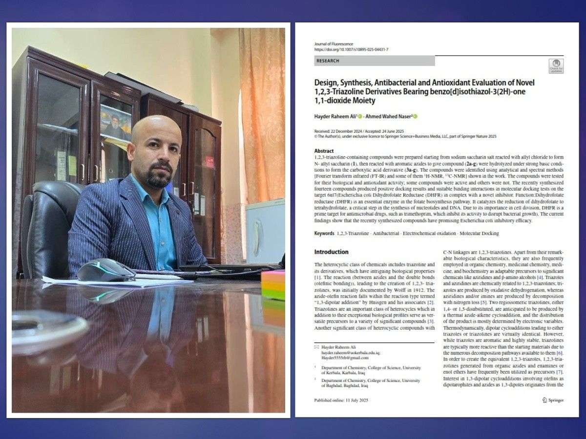 Read more about the article Faculty Member from the faculty of Science Publishes Research on the Development of Novel Organic Compounds with Promising Pharmaceutical Properties